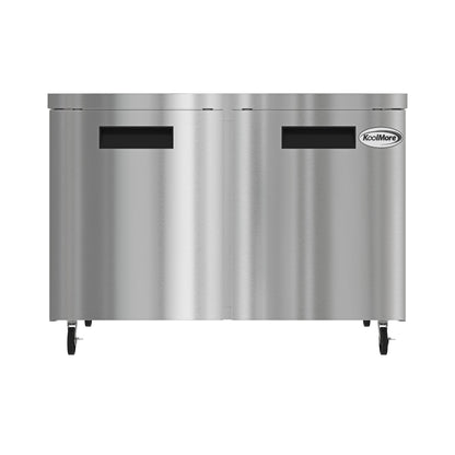 KOOLMORE KMUCR2DSS 48 in. Two Door Commercial Undercounter Refrigerator in Stainless-Steel 11 cu. ft.  - KM-UCR-2DSS