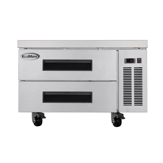 KOOLMORE 36 in. Commercial Chef Base Refrigerator Storage Cabinet for Cold Foods, Fresh Ingredients, and Condiments, Refrigerated Pull-Out Drawers, Rolling Caster Wheels, ETL Listed  - KMBR362D