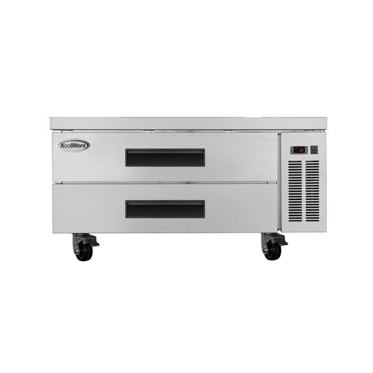 KOOLMORE 48 in. Commercial Chef Base Refrigerator Storage Cabinet for Cold Foods, Fresh Ingredients, and Condiments, Refrigerated Pull-Out Drawers, Rolling Caster Wheels, ETL Listed  - KMBR482D
