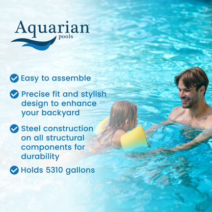 Aquarian Phoenix Series 15 Foot x 52 Inch Steel Frame Swimming Pool (For Parts) - 244096