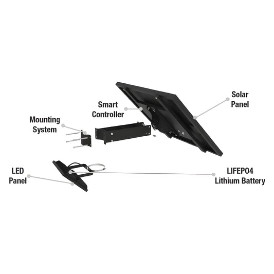 AVS Energy Solar LED Flood Light 60 Watt 8400 Lumens 5000K  - AVS-BLK-60W