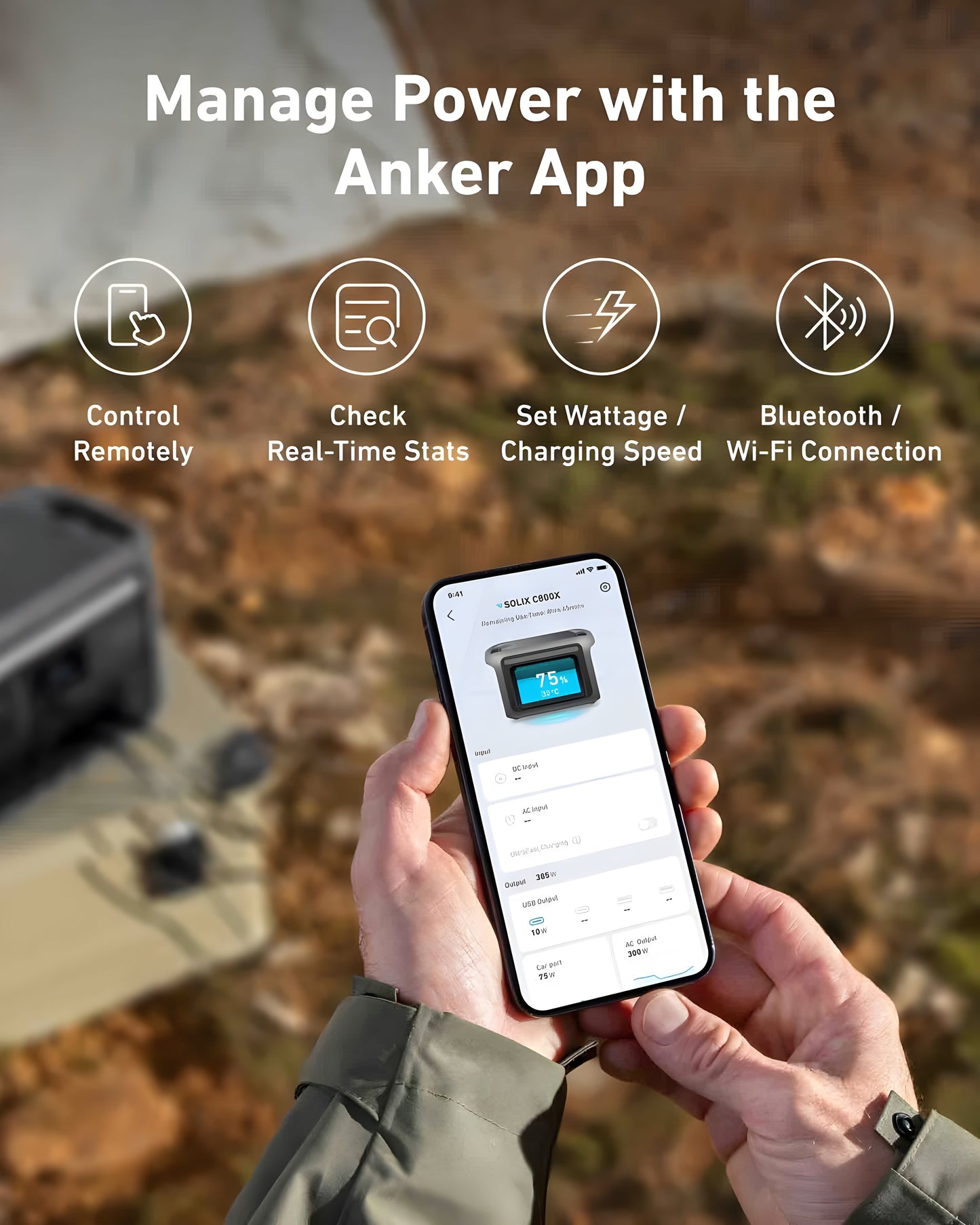 Anker SOLIX C800X Portable Power Station 768Wh 1200W New - A1755111