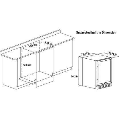 BODEGA AAobosi 24 Inch 164 Cans Freestanding and Built-in Beverage Refrigerator -  JC-145C