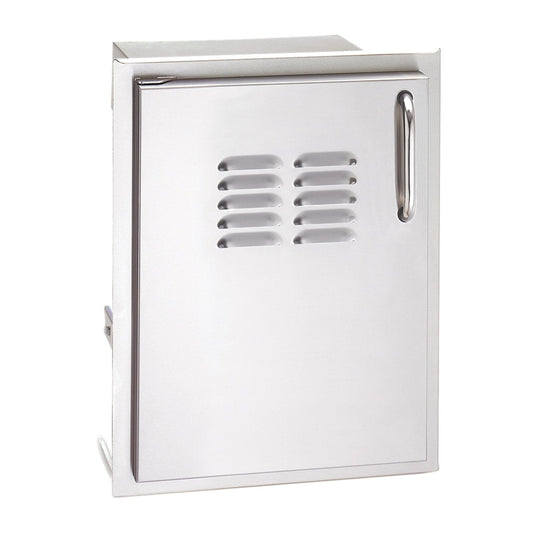 American Outdoor Grill 20x14 Single Louvered Access Door w/ Propane Tank Tray w/ Tubular Handle (Left Hinge) - 20-14-SSDLV
