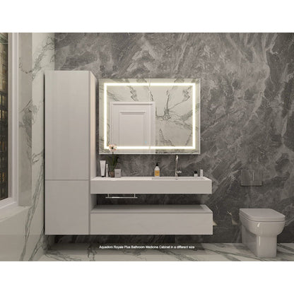 Aquadom Royale Plus 30" x 30" Square Recessed or Surface Mount Bi-View LED Lighted Bathroom Medicine Cabinet With Defogger, Electrical Outlet, Magnifying Mirror - RP-3030-N