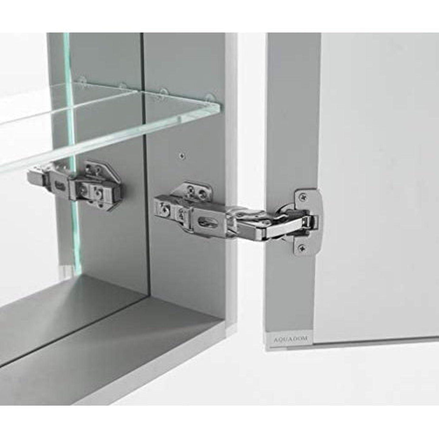 Aquadom Royale Plus 30" x 36" Rectangle Recessed or Surface Mount Bi-View LED Lighted Bathroom Medicine Cabinet With Defogger, Electrical Outlet, Magnifying Mirror - RP-3036-N