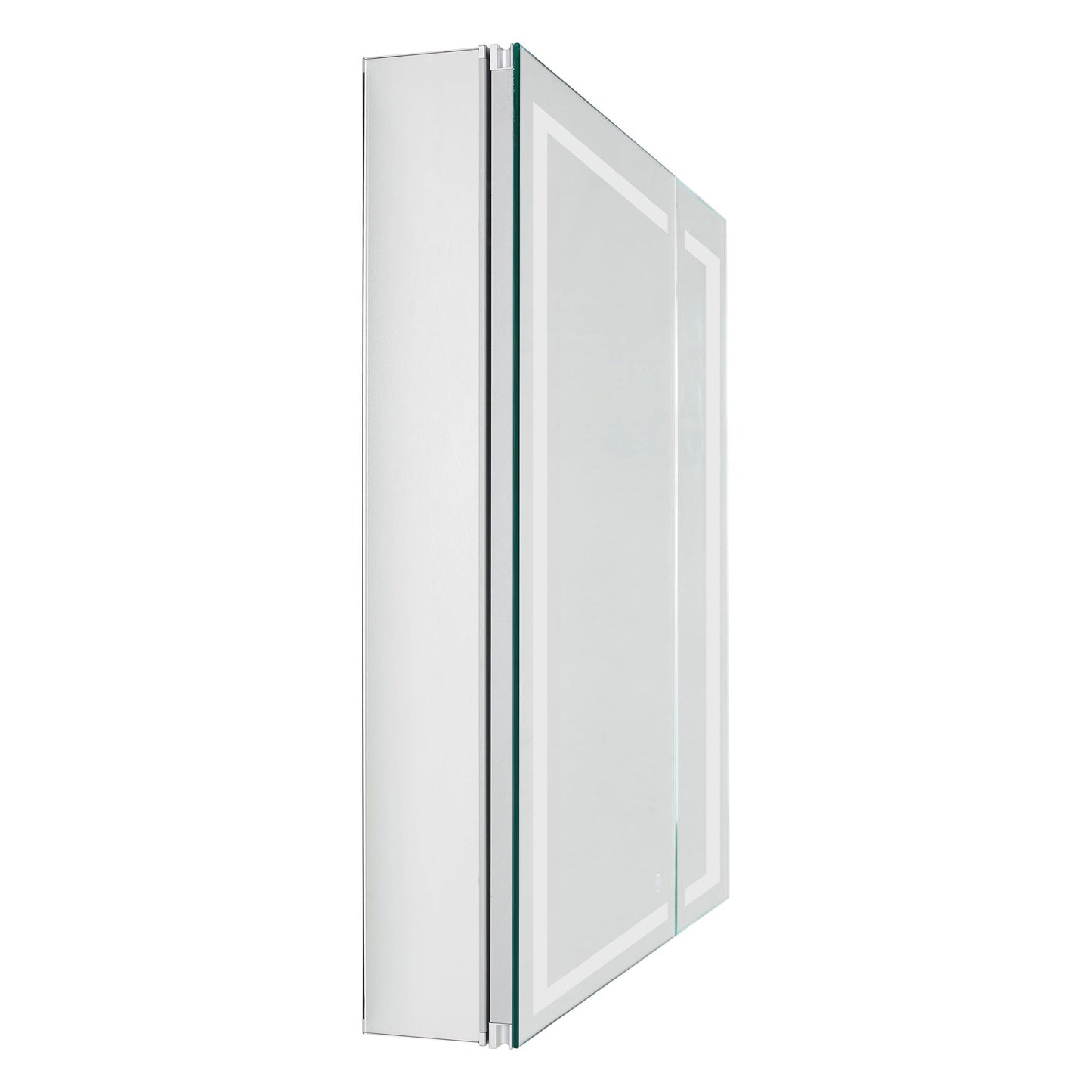 Aquadom Royale Plus 30" x 36" Rectangle Recessed or Surface Mount Bi-View LED Lighted Bathroom Medicine Cabinet With Defogger, Electrical Outlet, Magnifying Mirror - RP-3036-N