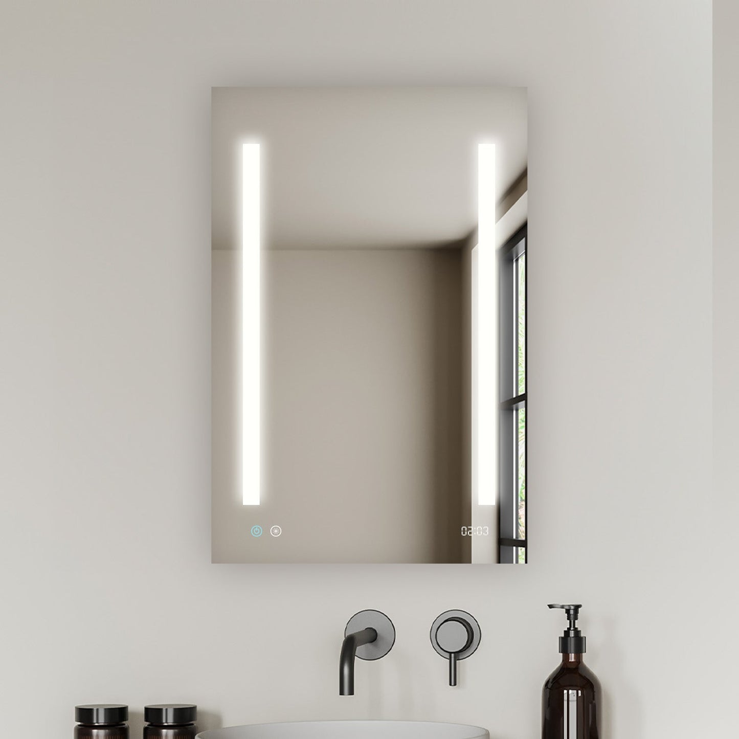 Aquadom Signature Royale 24" x 36" Rectangle Right Hinged Medicine Cabinet With Lighting, Defogger, Integrated LED 3X Magnifying Mirror And Electrical Outlet with USB - SR-2436R-N