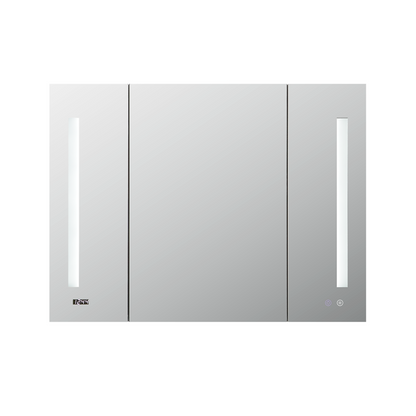 Aquadom Signature Royale 36" x 30" Triple-Door LED Lighted Medicine Cabinet With Defogger, Integrated LED 3X Magnifying Mirror and Electrical Outlet With USB - SR3-3630-N