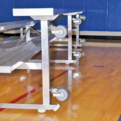 Bleacher 4 Row Portable 27' Tip & Roll Preferred Aluminum- BLDP-427TRG