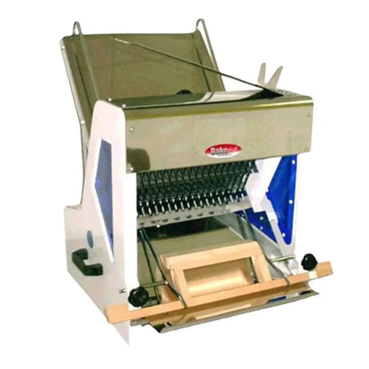 BakeMax  30" Gravity Feed Bread Slicer, Countertop, 15" Max Loaf Length, 110/60/1 -