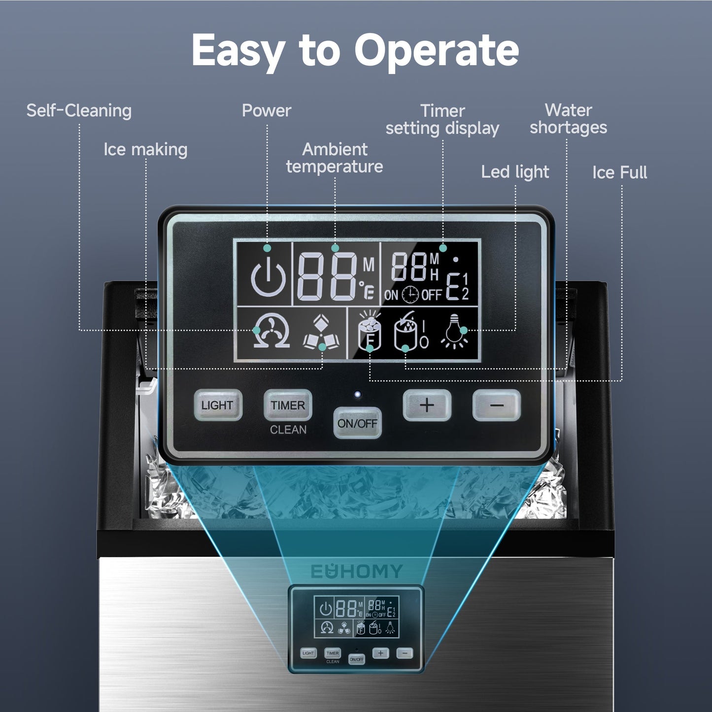 Euhomy Moon SE Crescent Commercial Ice Machine - CIM009