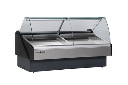 Hydra-Kool  | 117" Wide Self Contained Curved Glass Seafood Display Case - KFM-SC-120-S