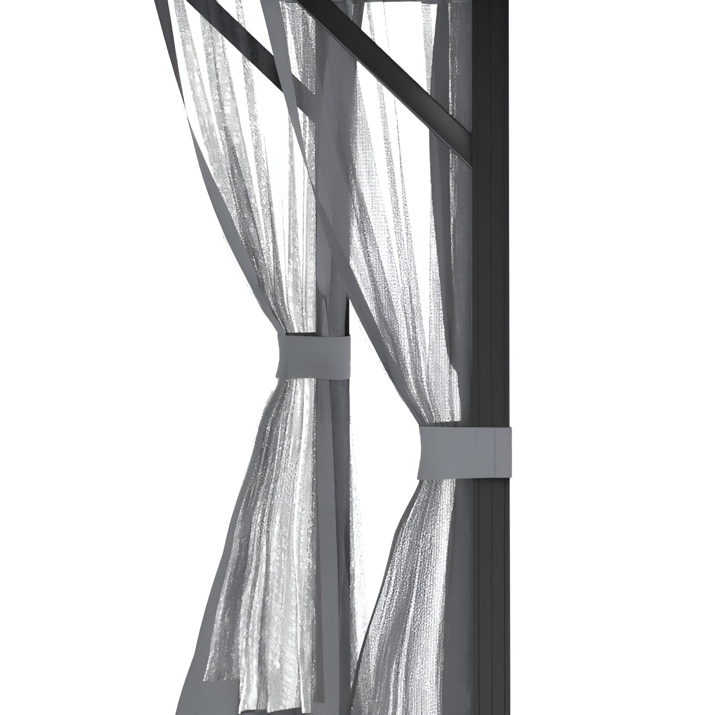 Outsunny 12'L x 9.8'W Steel Hardtop Patio Canopy - 84C-163BK