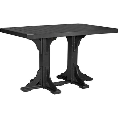 LuxCraft 4' x 6' Bar Height Poly Rectangular Table - P46RTBHBK