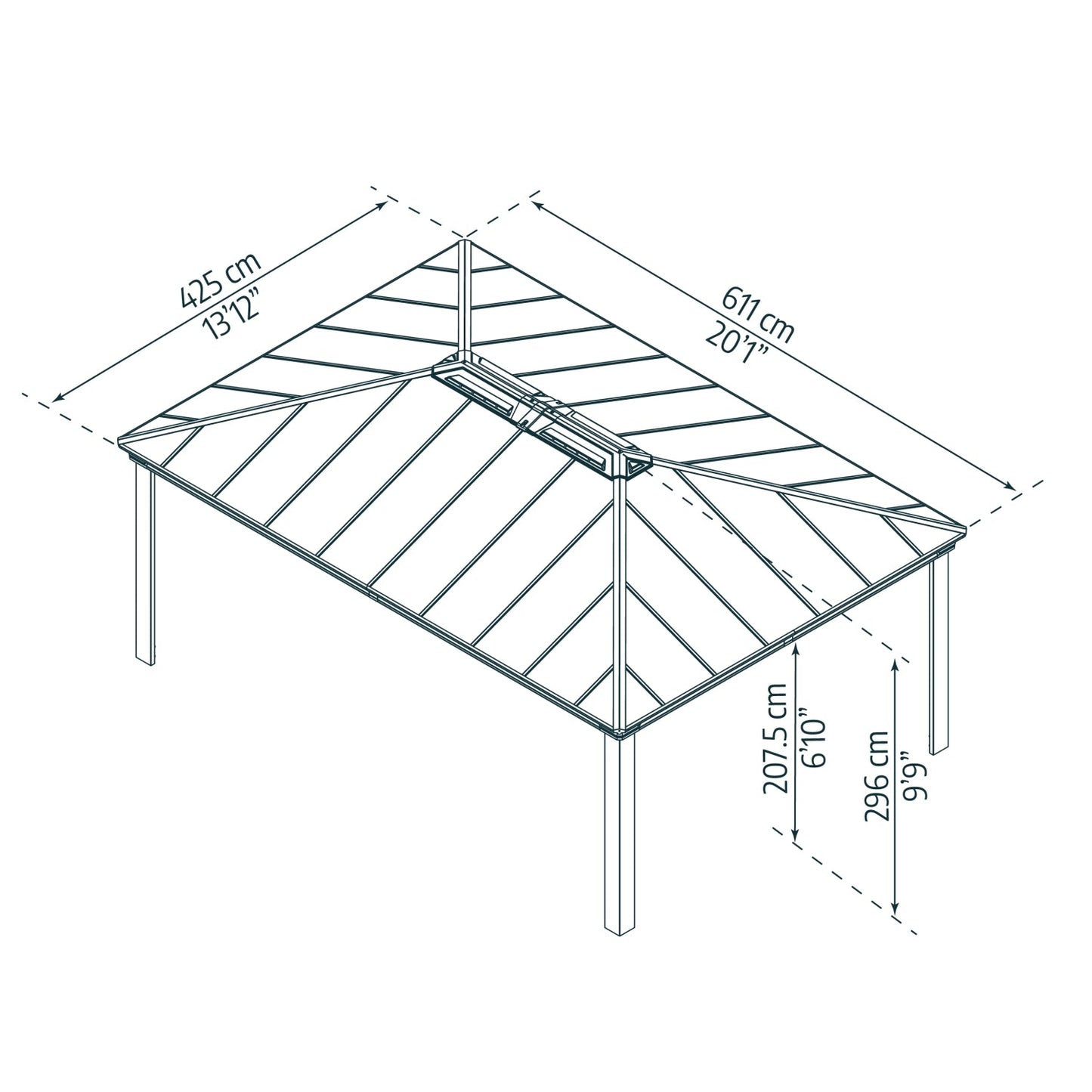 Palram - Canopia | Colorado Carport Kit - Grey Structure - HG9137