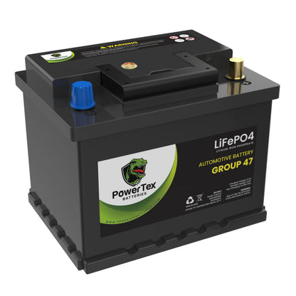 PowerTex 2022 Volkswagen Vento L4 1.6LReplacement Car Battery BCI Group 47 Lithium LiFePO4 Automotive Powertex Battery - PTLG47-0101