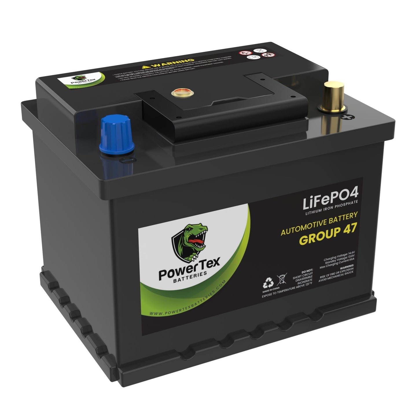 PowerTex 2011 Mini Cooper Car Battery BCI Group 47 H5 Lithium LiFePO4 Replacement Automotive Battery - PTLG47-457