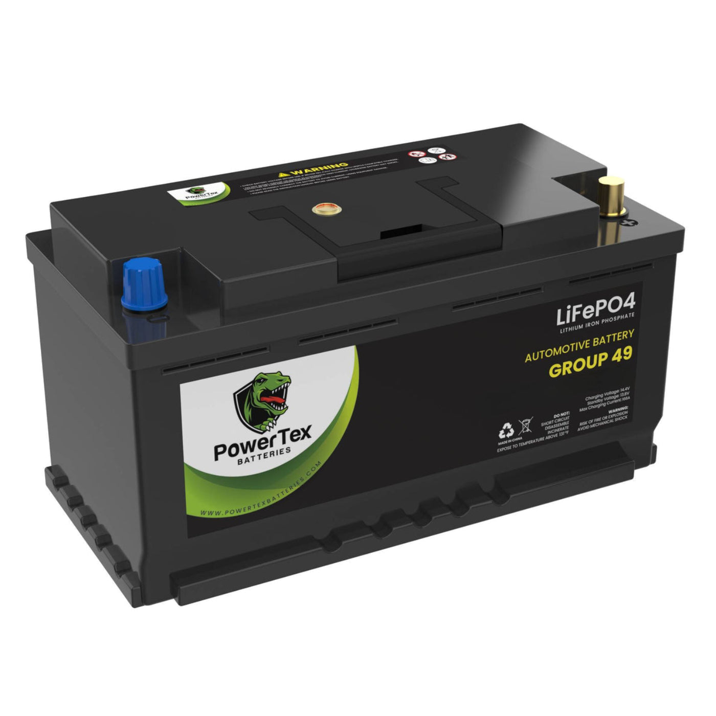 PowerTex 2022 Audi A5 L4 2.0LReplacement Car Battery BCI Group 49 Lithium LiFePO4 Automotive Powertex Battery - PTLG49-0200