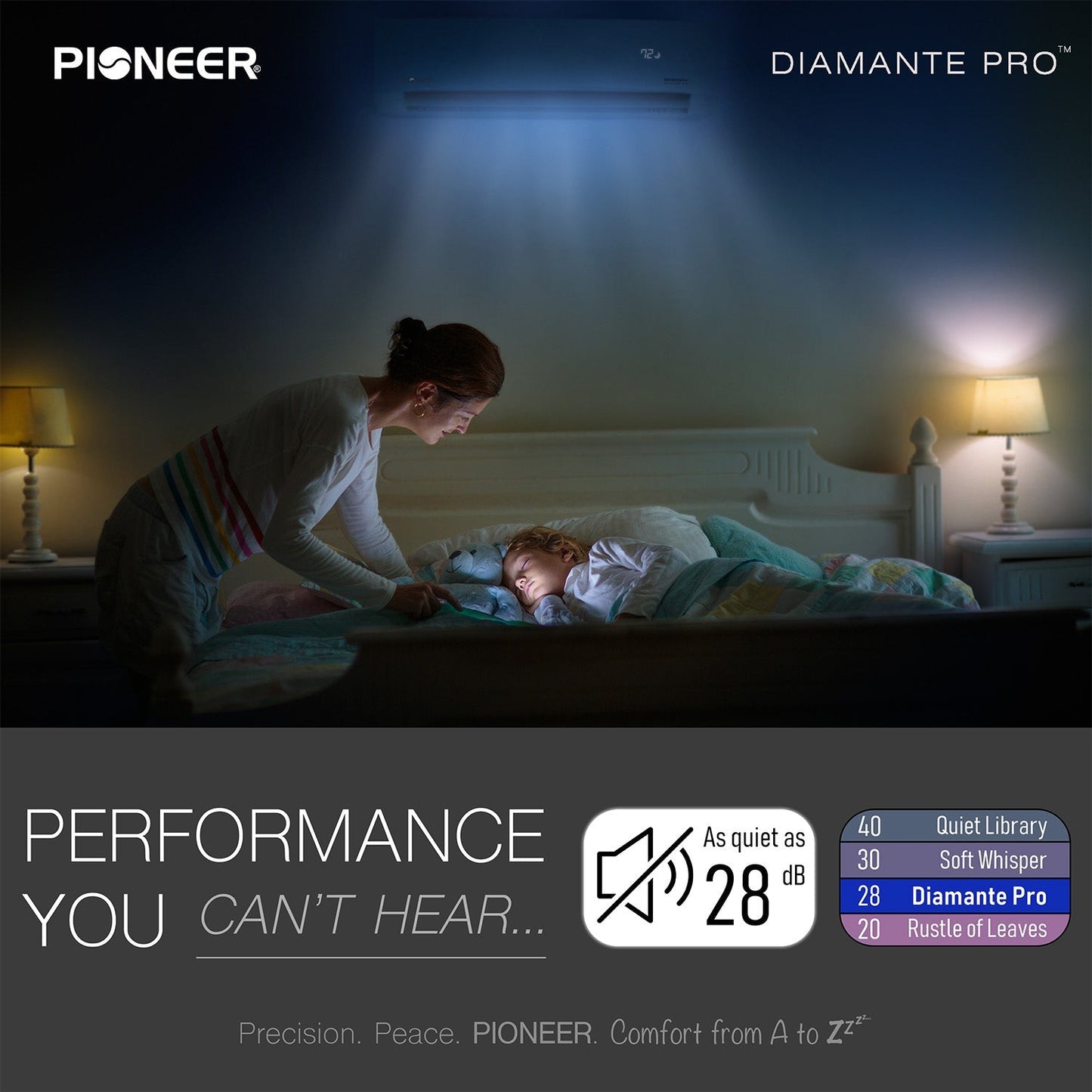 Pioneer Diamante Pro36,000 BTU 19 SEER2 230V High-Wall Ductless Mini-Split Air Conditioner Inverter Heat Pump with 16 Ft. Kit - WYT036GLSI20RL
