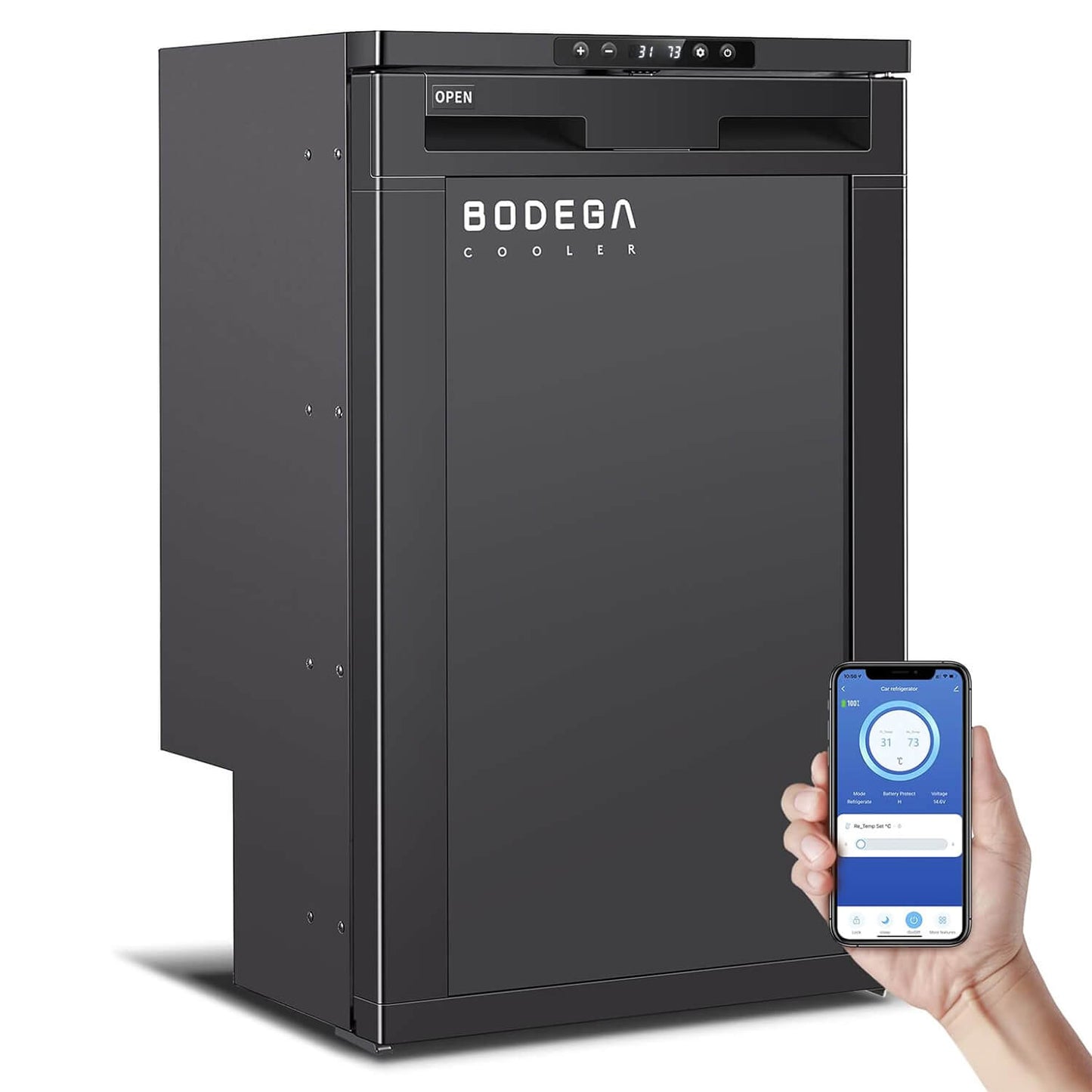 BODEGA 12 Volt RV Refrigerator 45L/1.6cu.ft RV Fridge and Freezer