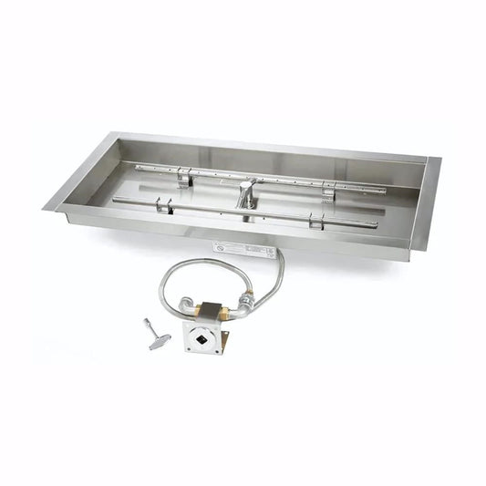 36″ Rectangle Match Lit Fire Pit Kit - MLFPK36x14-H-FLEX-NG