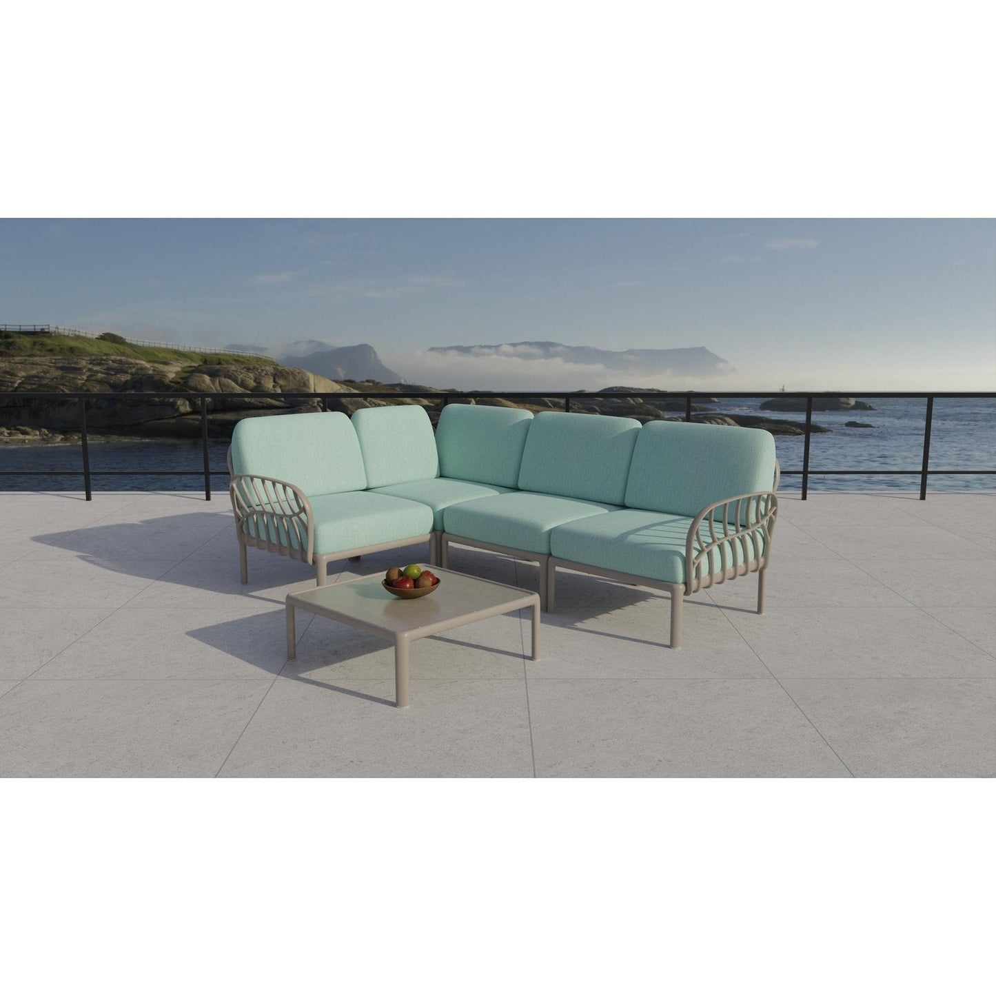Strata Furniture Dahlia Patio Corner Loveseat and Table  - ODAXLETGM