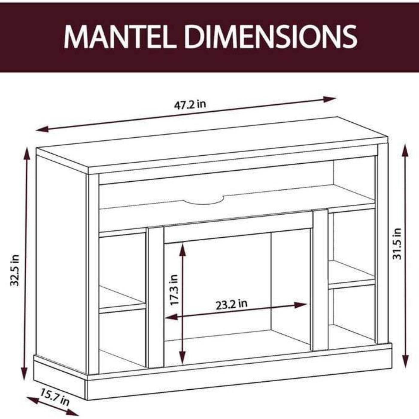 Cambridge Seville Electric Fireplace Heater with 47-In. Cherry TV Stand, Enhanced Log Display, Multi-Color Flames, and Remote Control - CAM5021-1CHRLG3