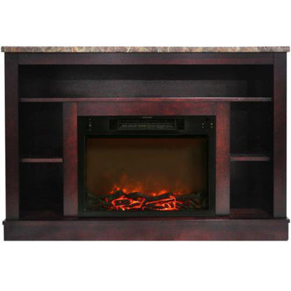 Cambridge Seville Electric Fireplace Heater with 47-In. Cherry TV Stand, Enhanced Log Display, Multi-Color Flames, and Remote Control - CAM5021-1CHRLG3