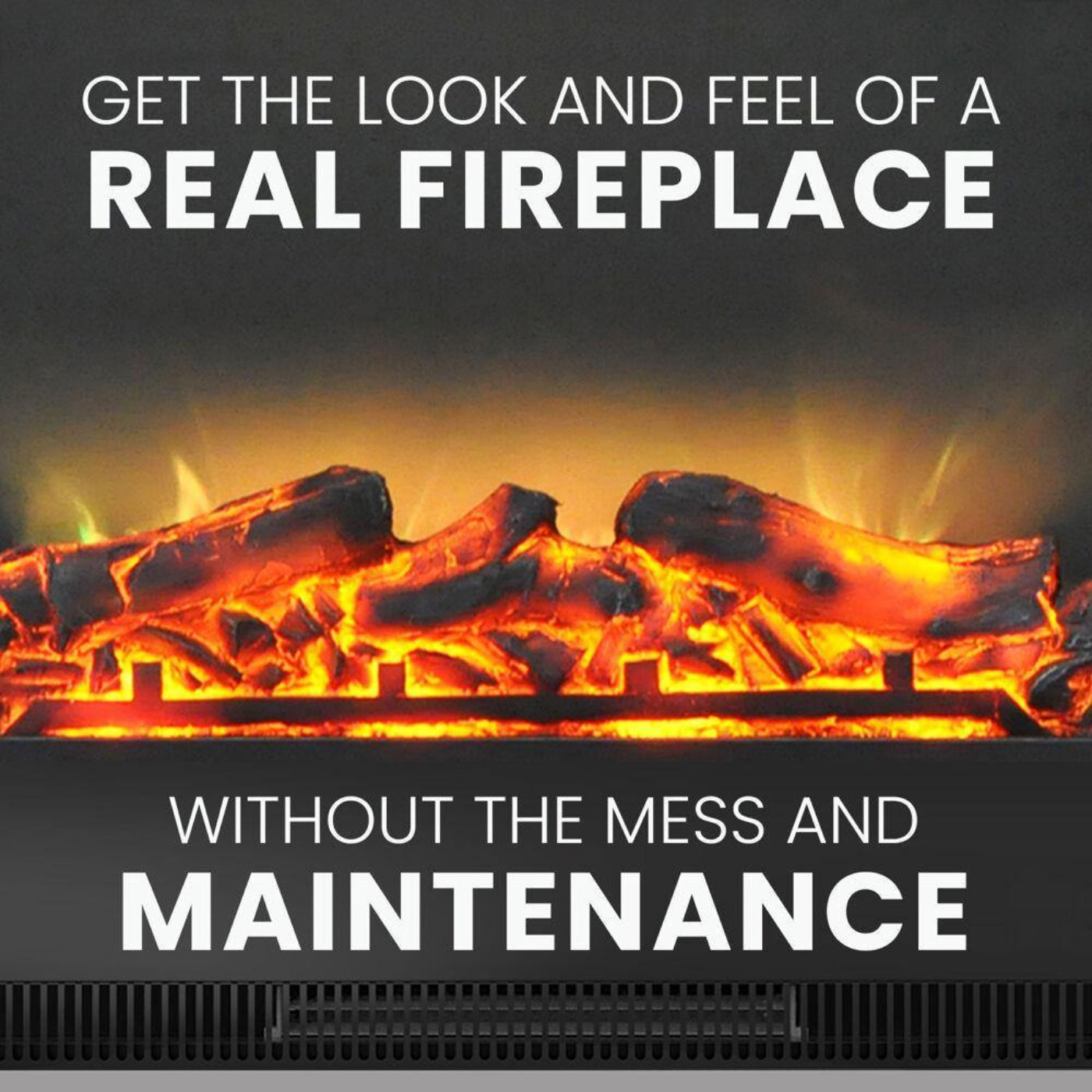 Cambridge 32-In. Sawyer Industrial Electric Fireplace Mantel with Realistic Log Display and LED Color Changing Flames, Mahogany, - CAM5332-1MAHLED