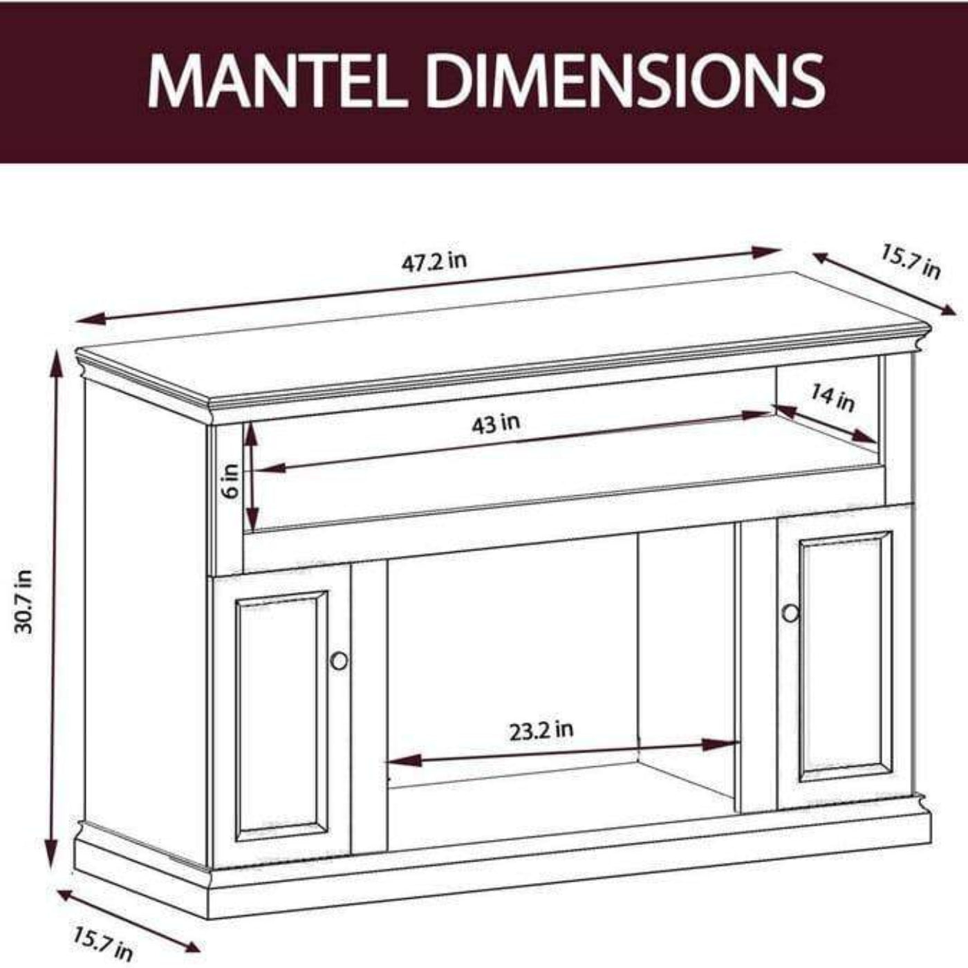 Cambridge Sorrento Electric Fireplace Heater with 47-In. Mahogany TV Stand, Enhanced Log Display, Multi-Color Flames and Remote Control - CAM5021-2CHRLG3