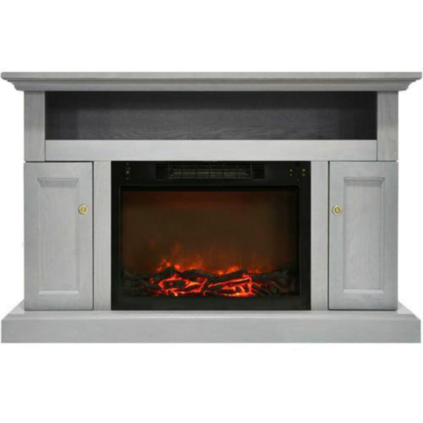 Cambridge Sorrento Electric Fireplace Heater with 47-In. Mahogany TV Stand, Enhanced Log Display, Multi-Color Flames and Remote Control - CAM5021-2CHRLG3