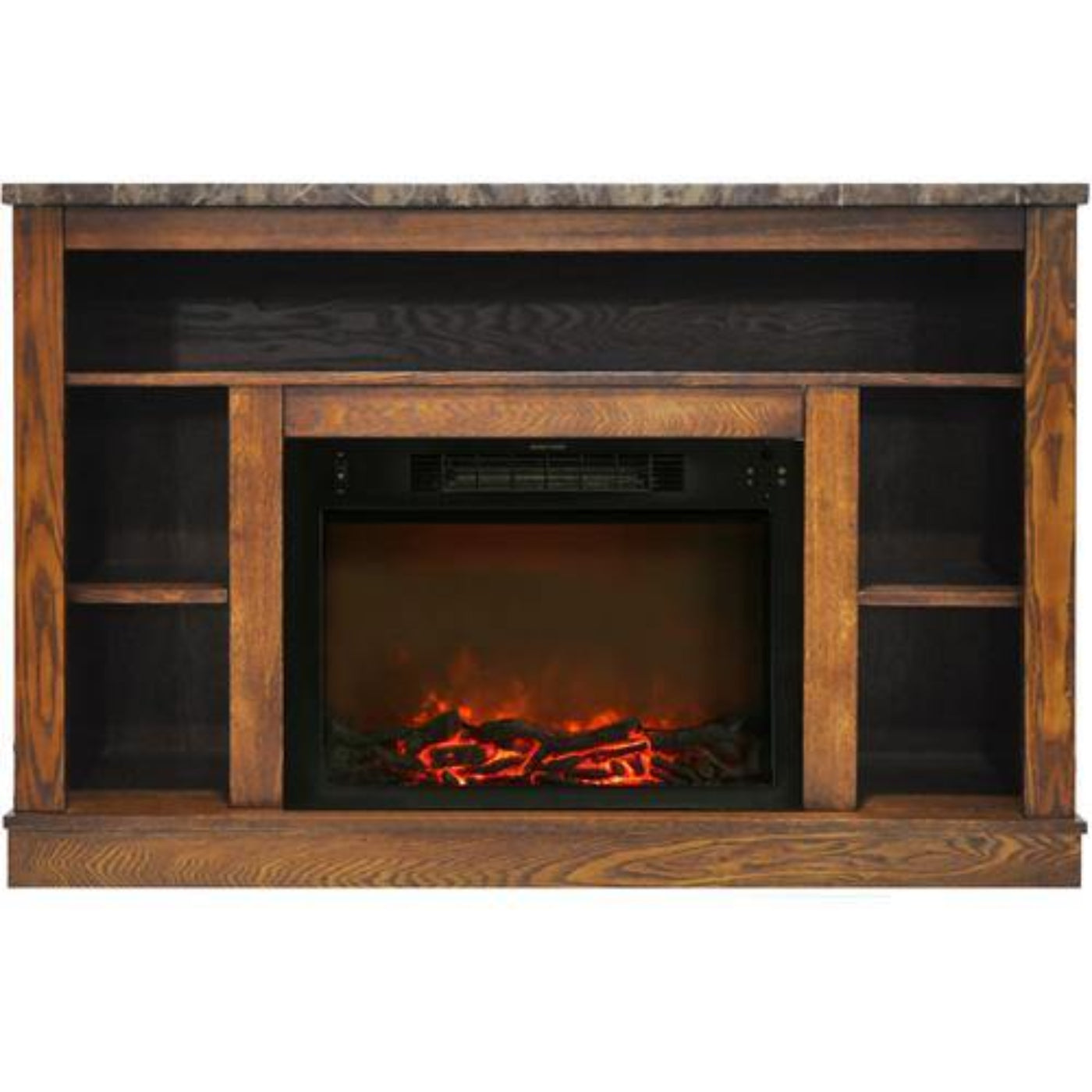 Cambridge Seville Electric Fireplace Heater with 47-In. Cherry TV Stand, Enhanced Log Display, Multi-Color Flames, and Remote Control - CAM5021-1CHRLG3