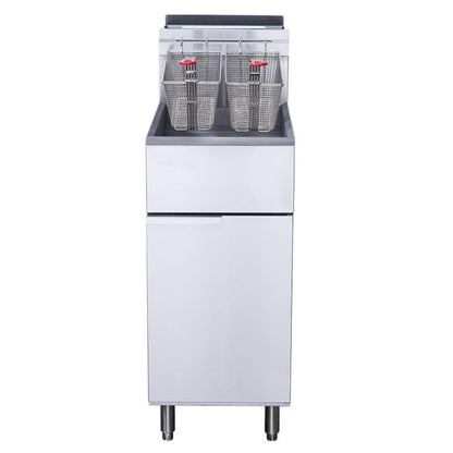 Chef AAA - TCF3-LPG Commercial 40lbs Liquid Propane Gas Fryer with 3 Tube Burners - TCF3-LPG
