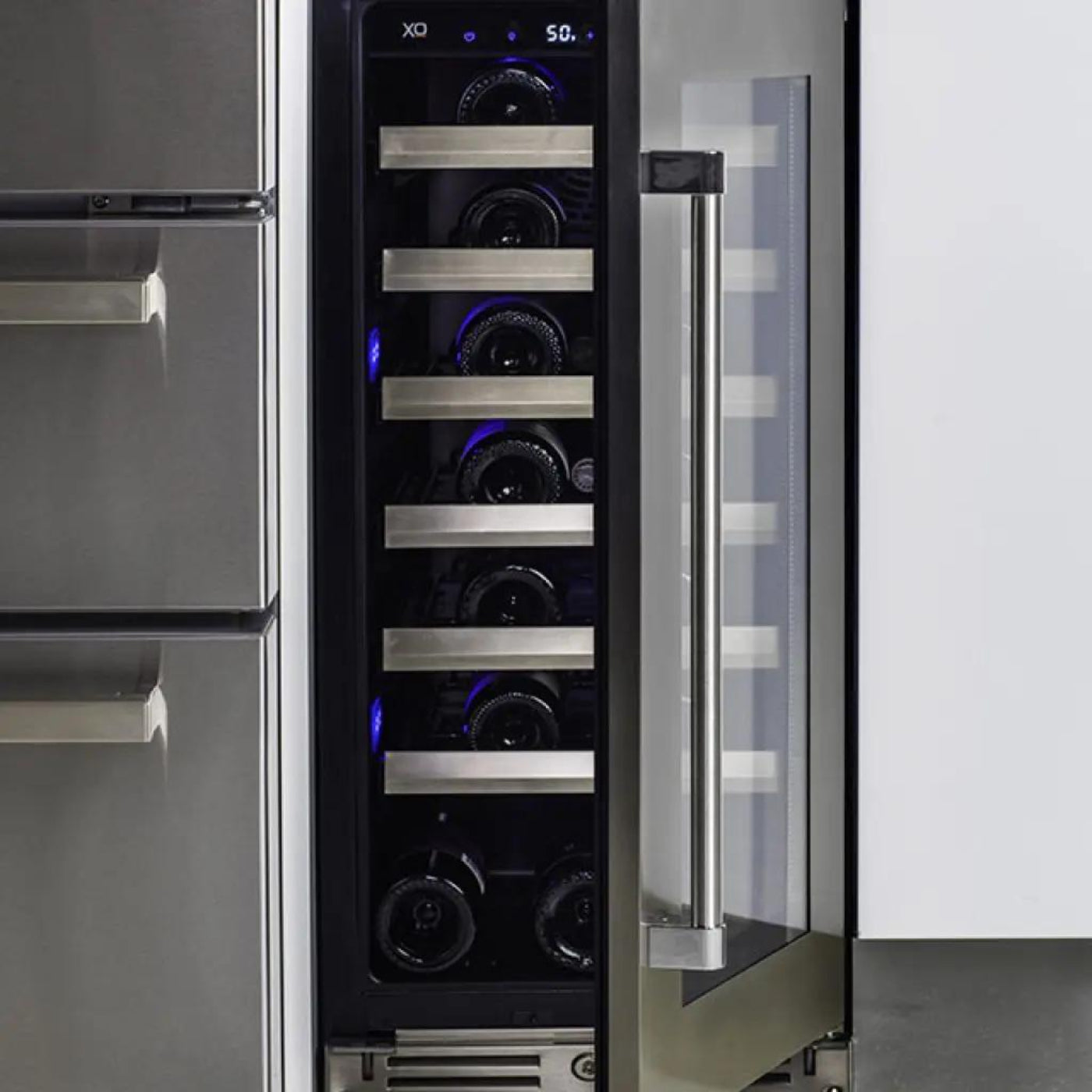 XO APPLIANCE XOU15WGOL 15" Wine Cooler, Panel Ready Glass, Left Hinge Custom Panel Ready - XOU15WGOL