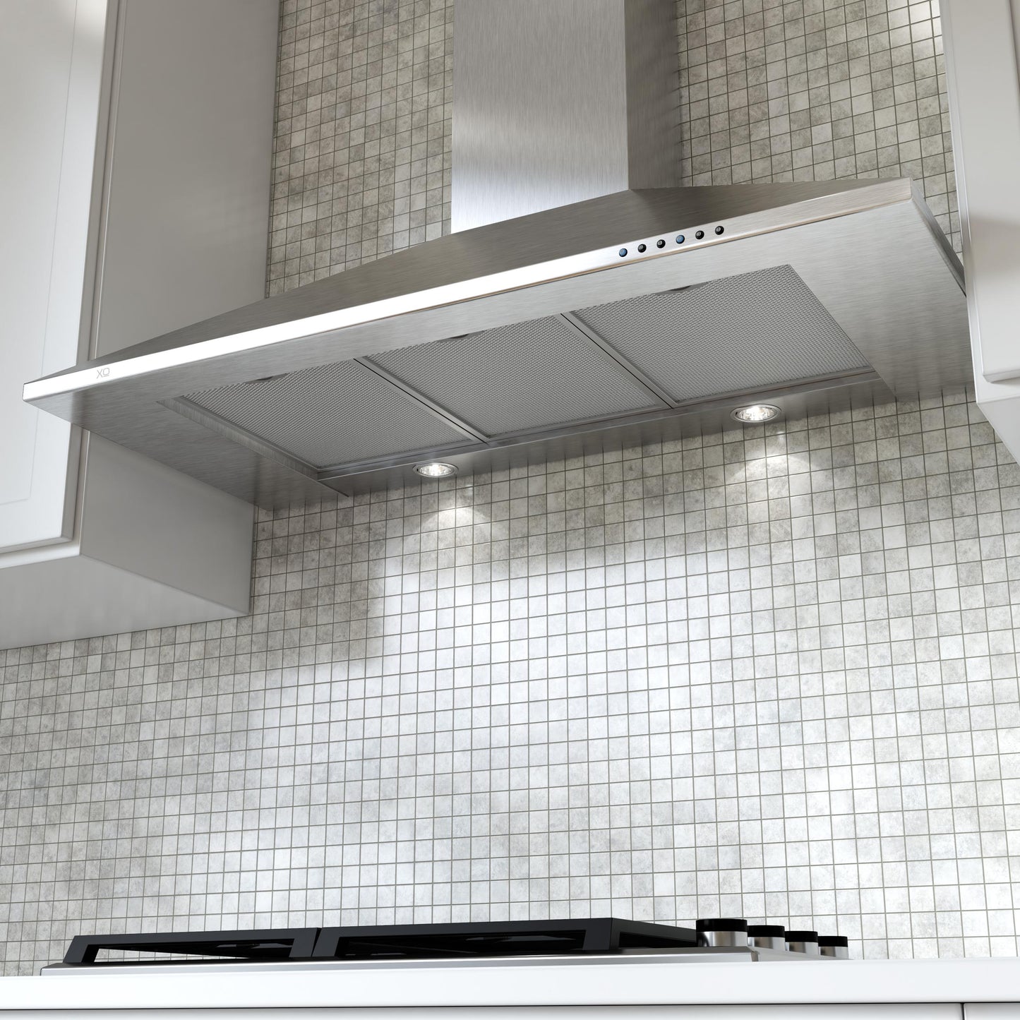 XO APPLIANCE XOB24SC 24" CCC 600/395 CFM Italian Made Wall Mount Chimney Range Hood in Stainless Steel - XOB24SC
