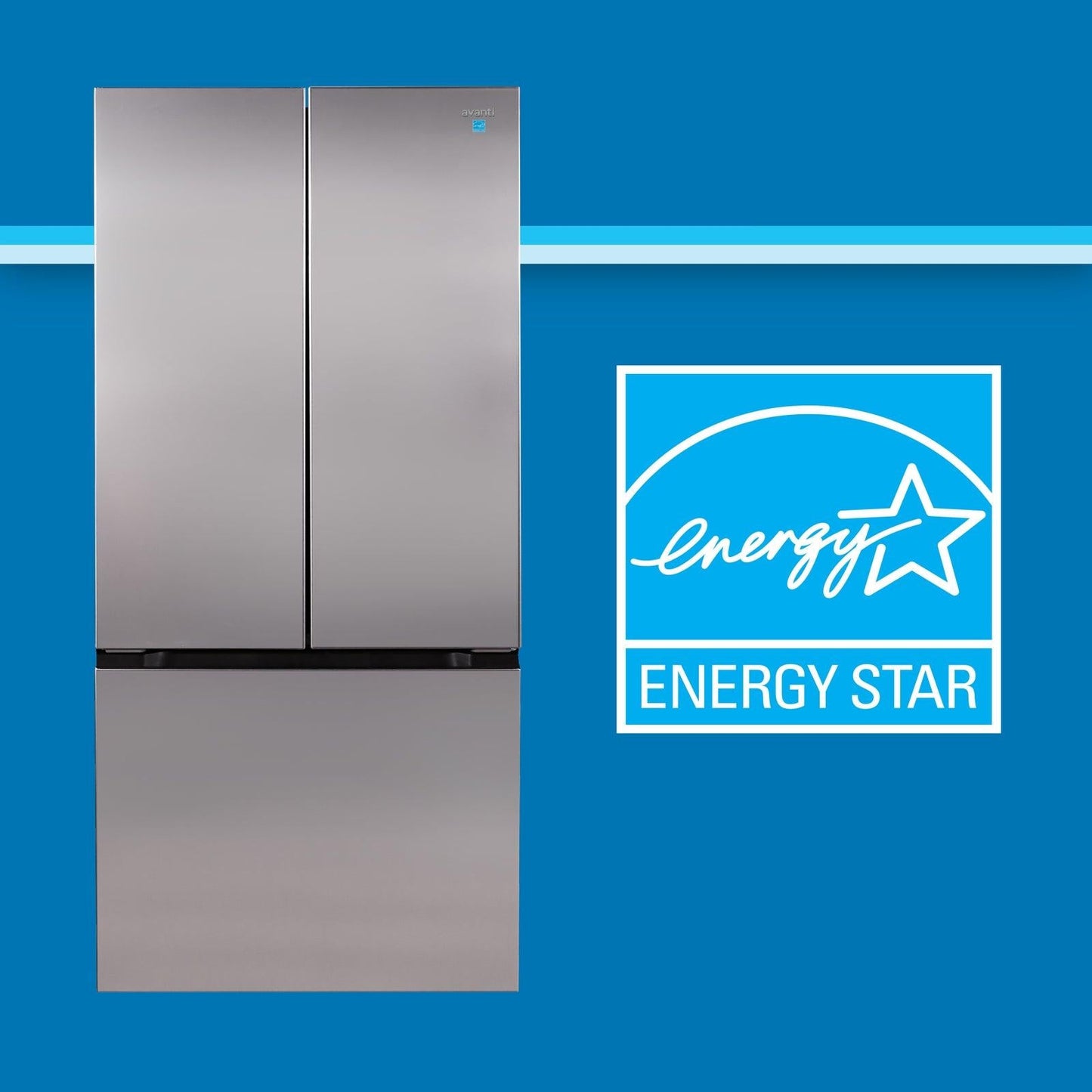 AVANTI Avanti Frost Free French Door Refrigerator, 17.5 cu. ft. in Stainless Steel - FFFDS175L3S