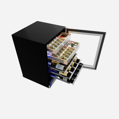 XO APPLIANCE XOU24WWGOL Wine and Weed 24" Panel Ready Glass, Left Hinge Custom Panel Ready - XOU24WWGOL