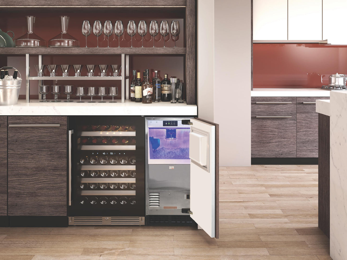 XO APPLIANCE XOUIM1585NOPA 15" Nugget Ice Maker Panel Ready w Pump ADA Height Custom Panel Ready