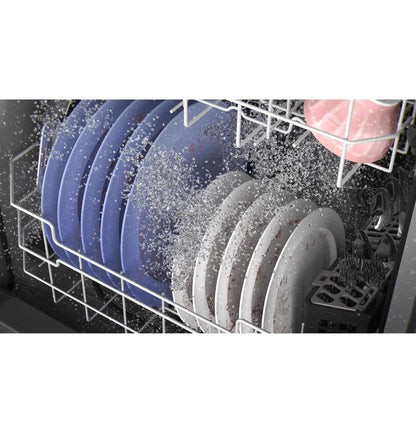 GE APPLIANCES GDF550PGRBB GE® ENERGY STAR® Front Control with Plastic Interior Dishwasher with Sanitize Cycle & Dry Boost Black