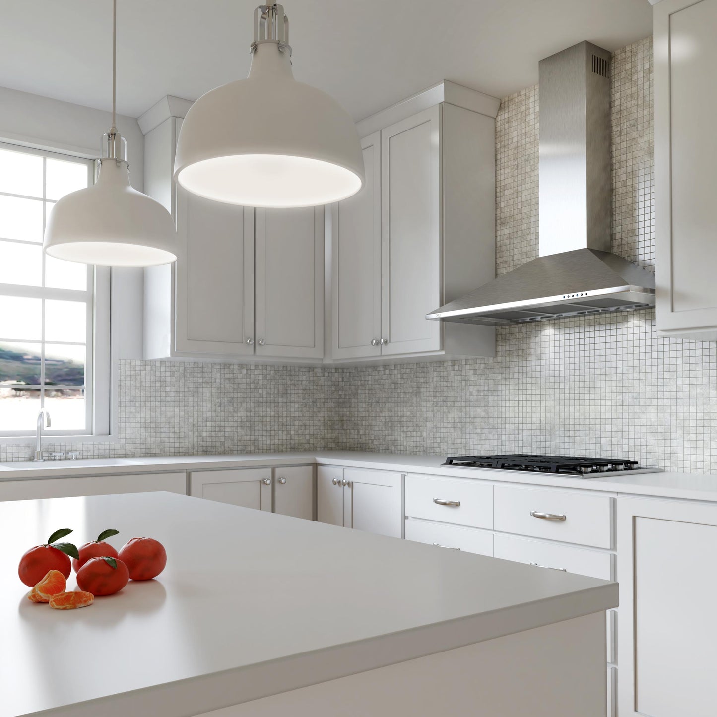 XO APPLIANCE XOB24SC 24" CCC 600/395 CFM Italian Made Wall Mount Chimney Range Hood in Stainless Steel - XOB24SC