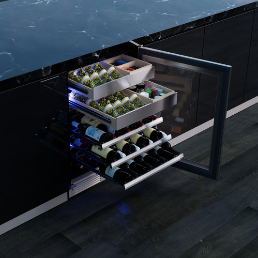XO APPLIANCE XOU24WWGOL Wine and Weed 24" Panel Ready Glass, Left Hinge Custom Panel Ready - XOU24WWGOL