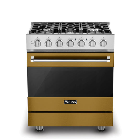 VIKING 30" Self-Cleaning Dual Fuel Range Viking 3 Series Gold - RVDR33025BGHLP