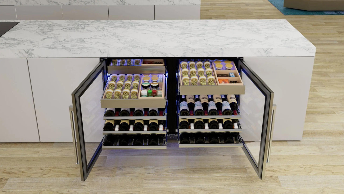 XO APPLIANCE XOU24WWGOR Wine and Weed 24" Panel Ready Glass, Right Hinge Custom Panel Ready - XOU24WWGOR