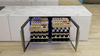 XO APPLIANCE XOU24WWGBL Wine and Weed 24" Black Glass, Left Hinge Black - XOU24WWGBL