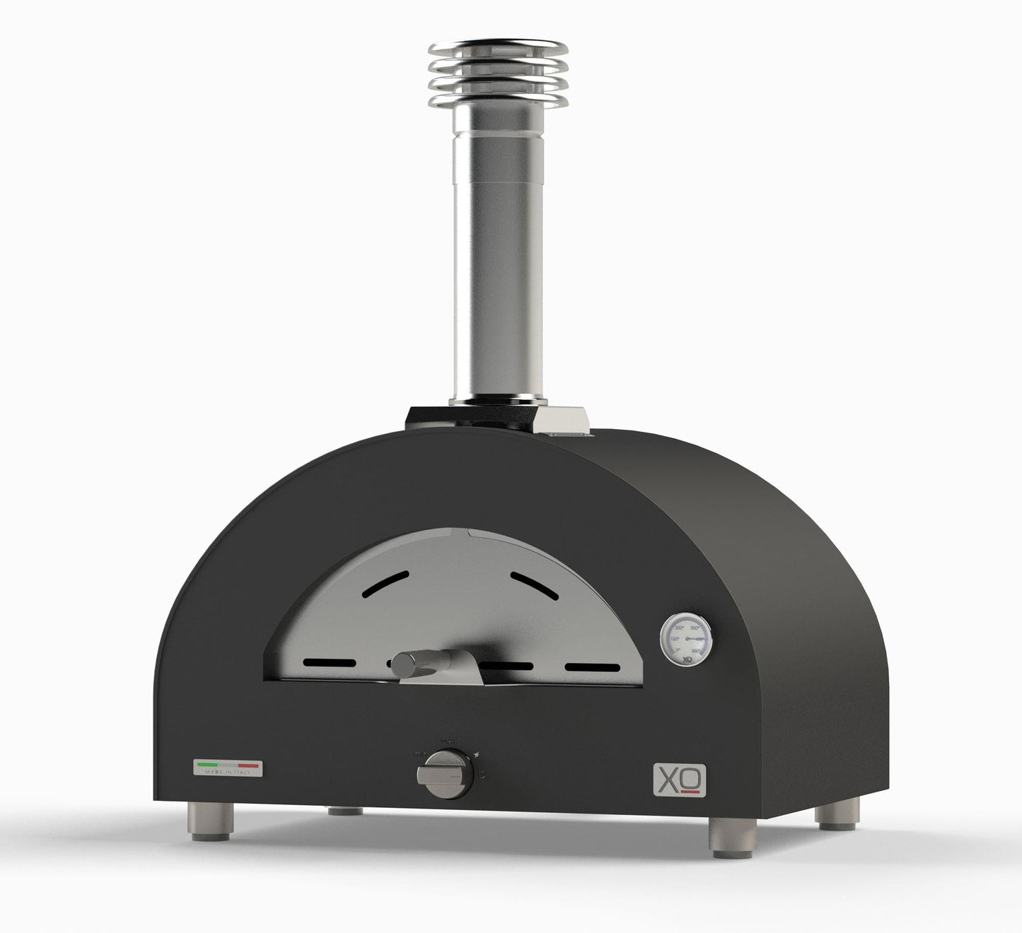XO APPLIANCE XOPIZZA1GASCAN Tabletop Hybrid Gas & Wood Oven in Carbona (Black) Black - XOPIZZA1GASCAN