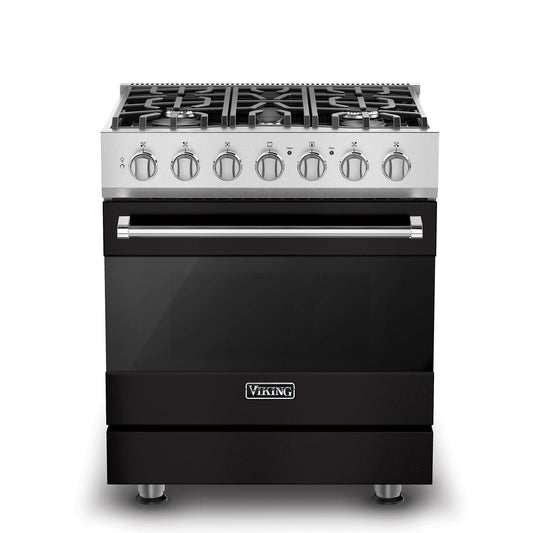 VIKING 30" Self-Cleaning Dual Fuel Range Viking 3 Series Black - RVDR33025BONLP