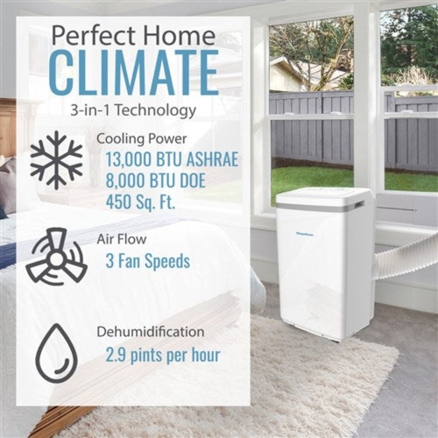 Keystone - 13000 BTU Portable Air Conditioner  -  KSTAP13MFC
