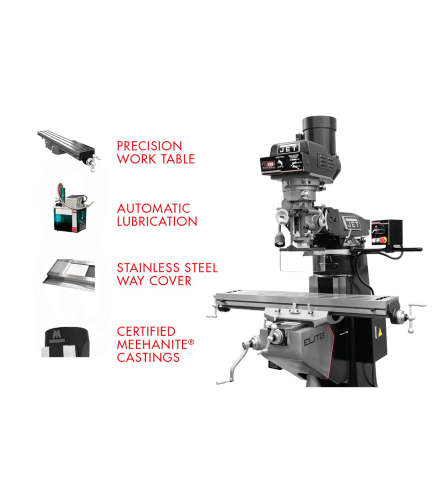 JET Elite ETM-949, Elite 9x49 Variable Speed Mill - JT9-894010
