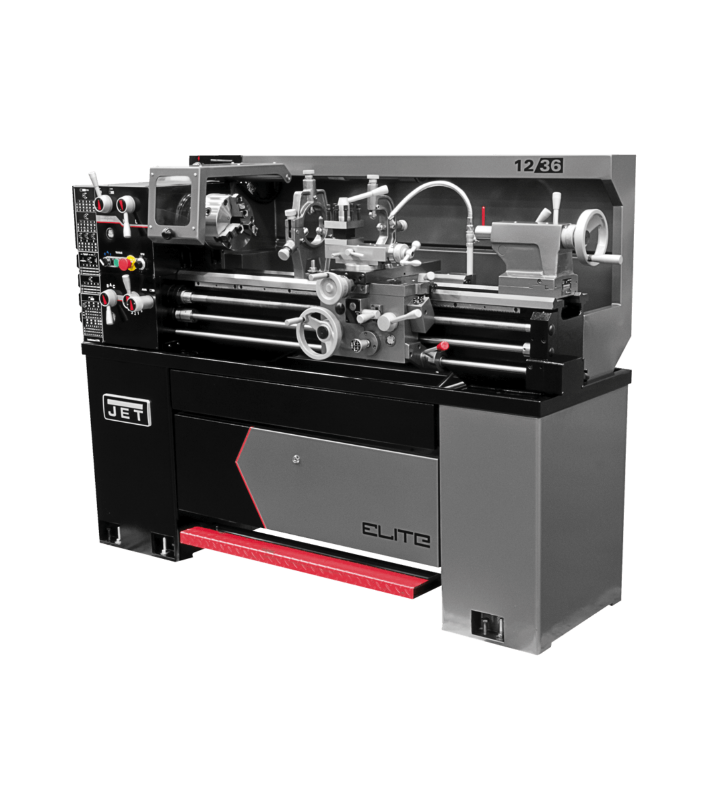 JET Elite Lathe E-1236VS with Newall DP700 DRO with Taper Attachment and Collet Closer - JT9-892322